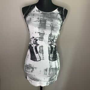 FREE SHIPPING Black & White lace tank. One of a kind tank from Las Vegas